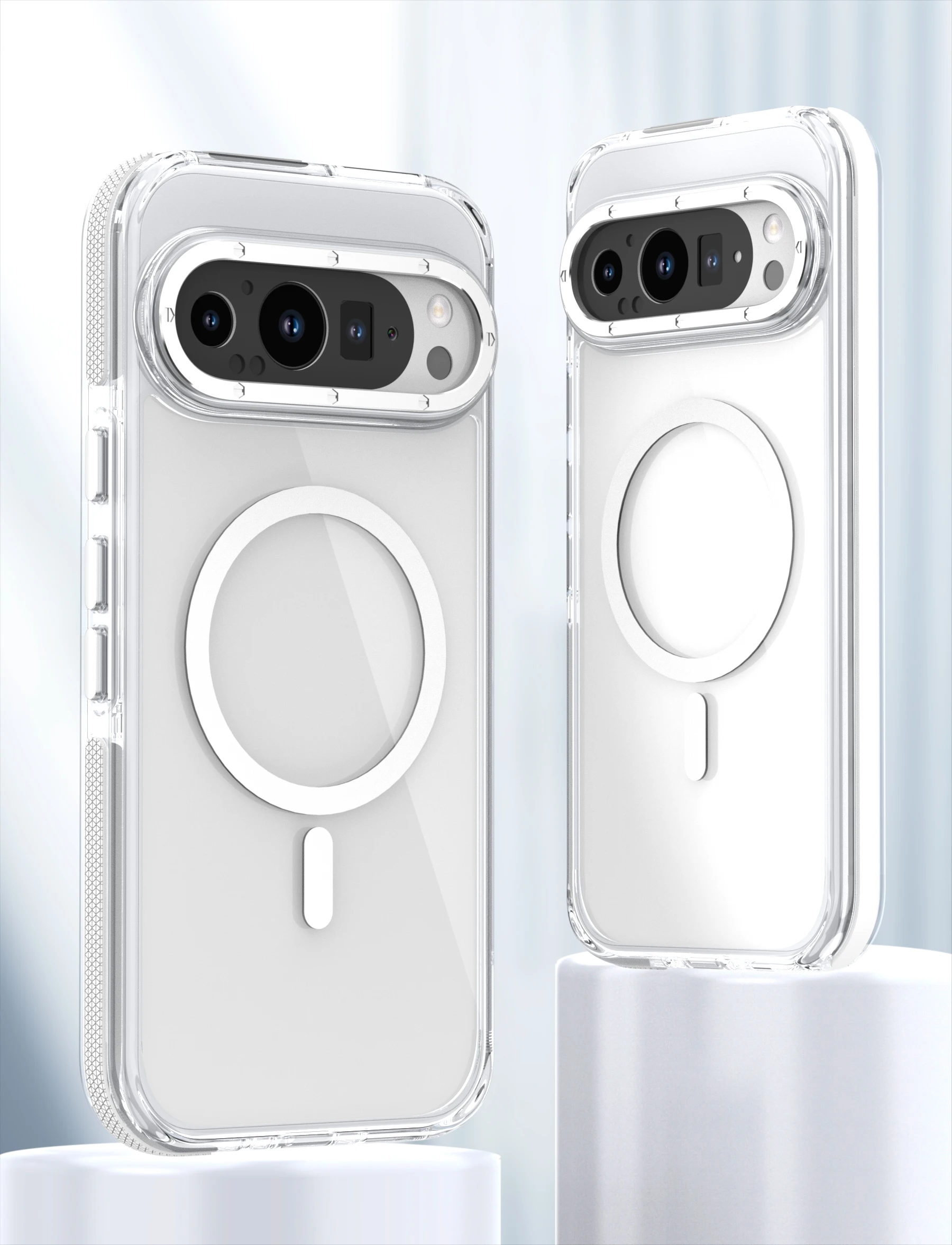 Capa Transparente Para Celular (pixel 9 5g, Branca), Compatível Com Carregamento Sem Fio Magnético Magsafe, Capa Protetora À Prova De Choque.