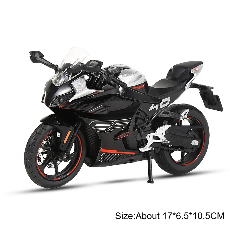 (450sr Preto) 1:12 Cfmoto Modelo De Motocicleta - Amortecedor De Direção Da Roda Dianteira