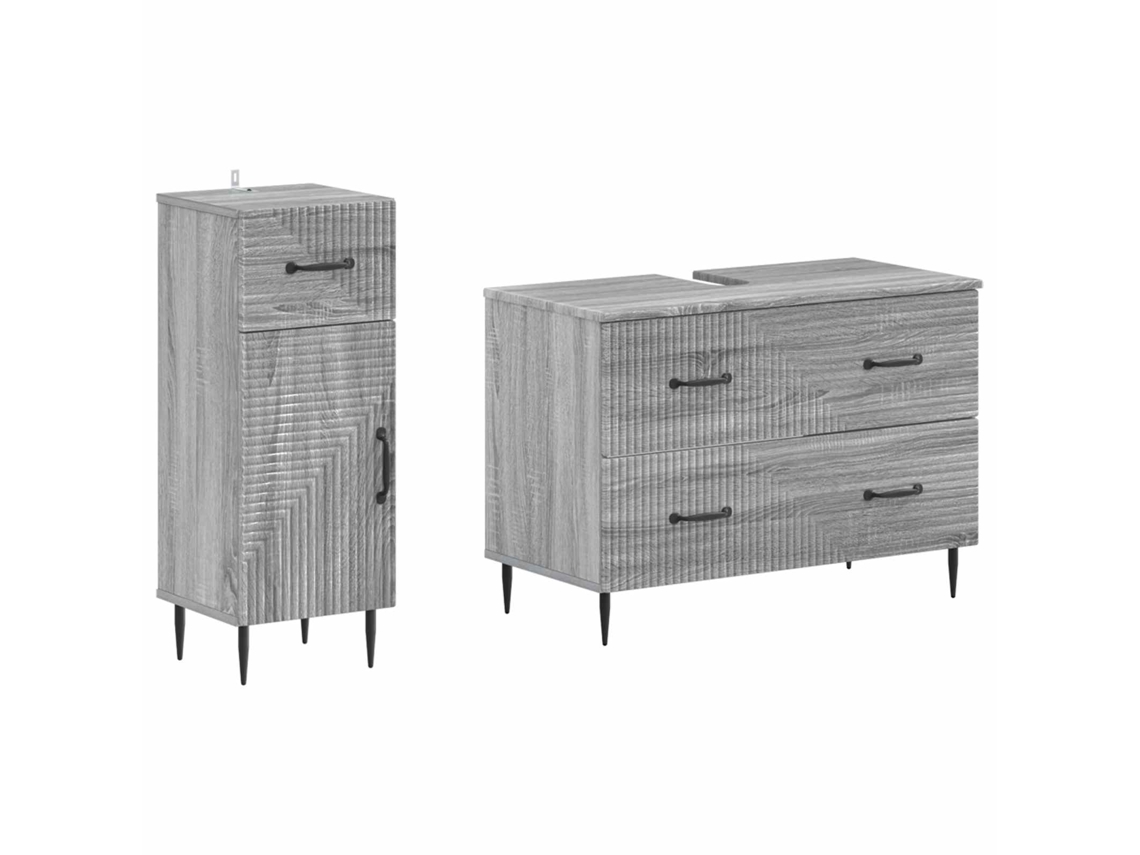Vidaxl Conjunto De Armário De Banheiro Com 2 Peças Haarlem