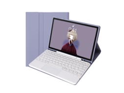 Lurelia Capa Com Teclado Bluetooth Para Ipad Pro9.7 Teclado Com Touchpad Destacável, Layout Pt, Roxo E Branco