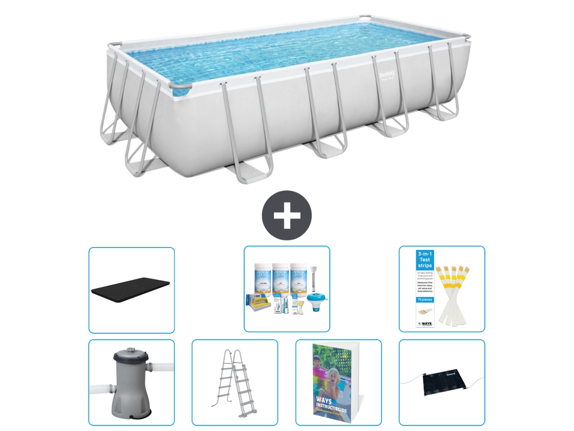 Bestway Piscina Bestway Power Steel Retangular - 488x244x122 Cm - 8-peças S632