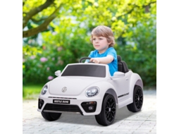 Veículo Elétrico Vw Coccinelle 3-5 Km/h, Comando À Distância E Música, Branco