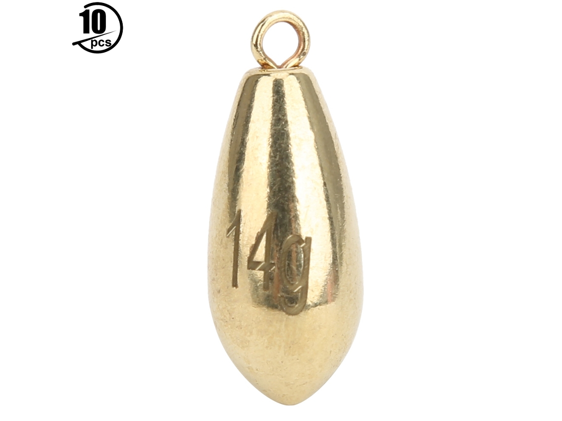 Pesos de Pesca Rotativos de Cobre e Ouro 14g 10pcs