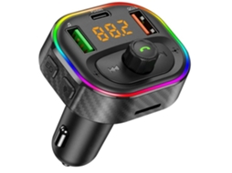 Transmissor Fm Bluetooth Yizhood T86 Pd20w Qc3.0 V5.1 Preto