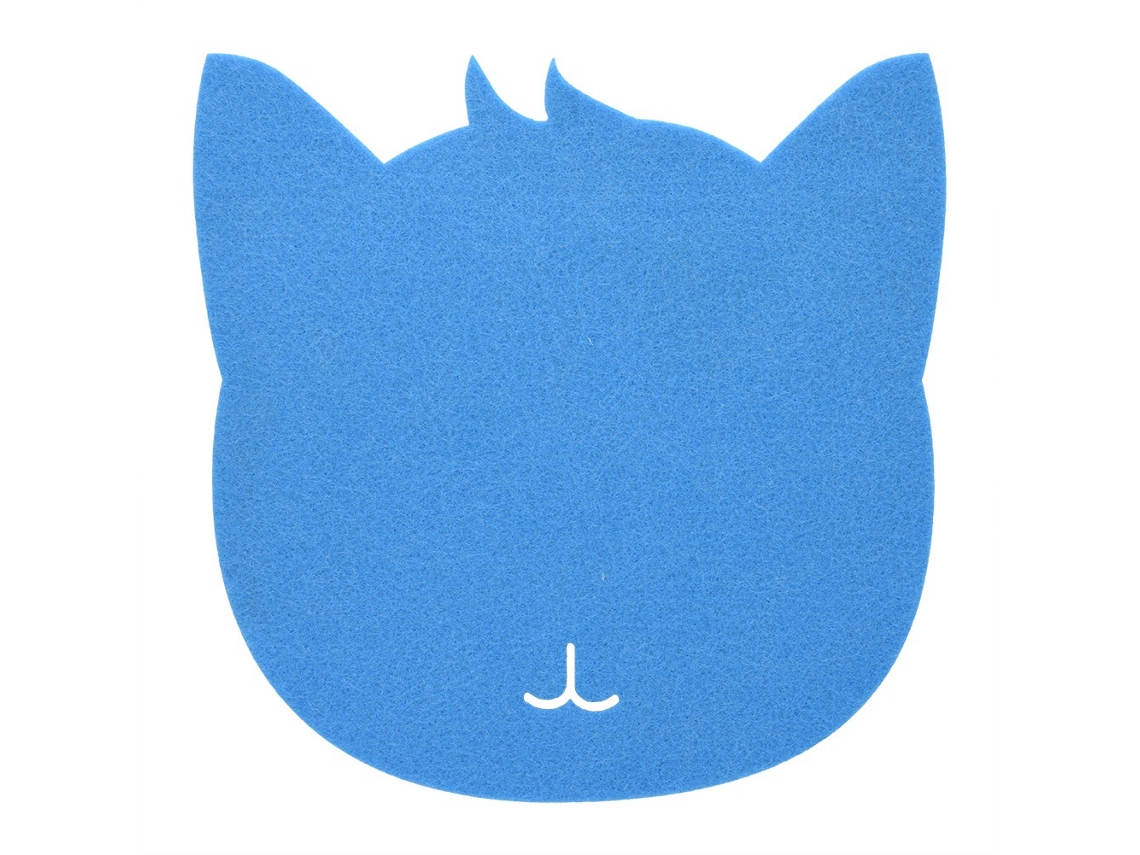 Mouse Pad de Felpudo Antiestático Forma de Gato Azul | S/MARCA