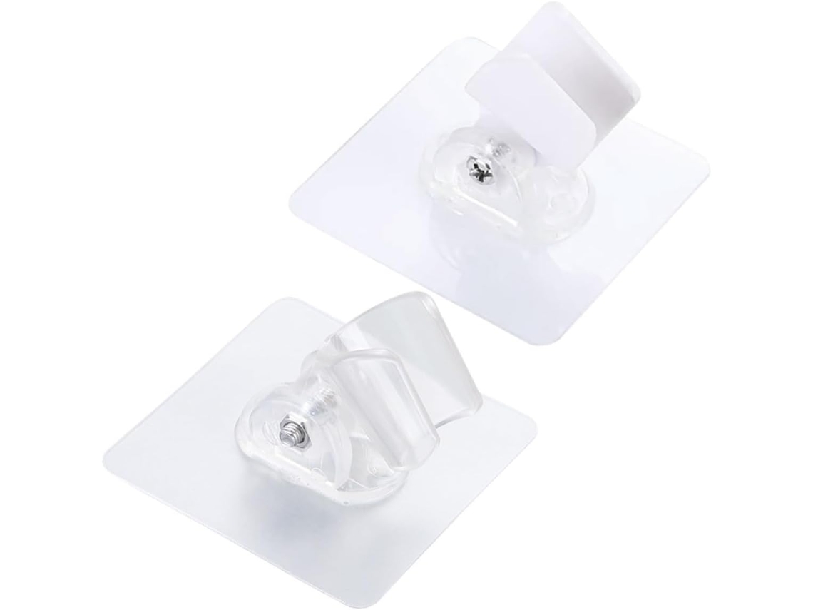 Suporte de Chuveiro Ajustável Pretyzoom Sem Furos, em ABS e PC, Impermeável, para Metal e Vidro, 2 Unidades
