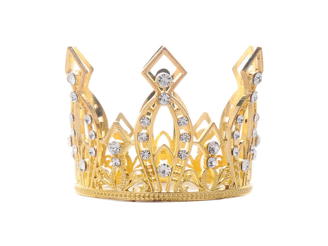 Adorno Para Tarta De Corona Dorada, Tiara, Decoración De Postres, Manualidades, Suministros Para Fiestas De Cumpleaños Y Bodas.