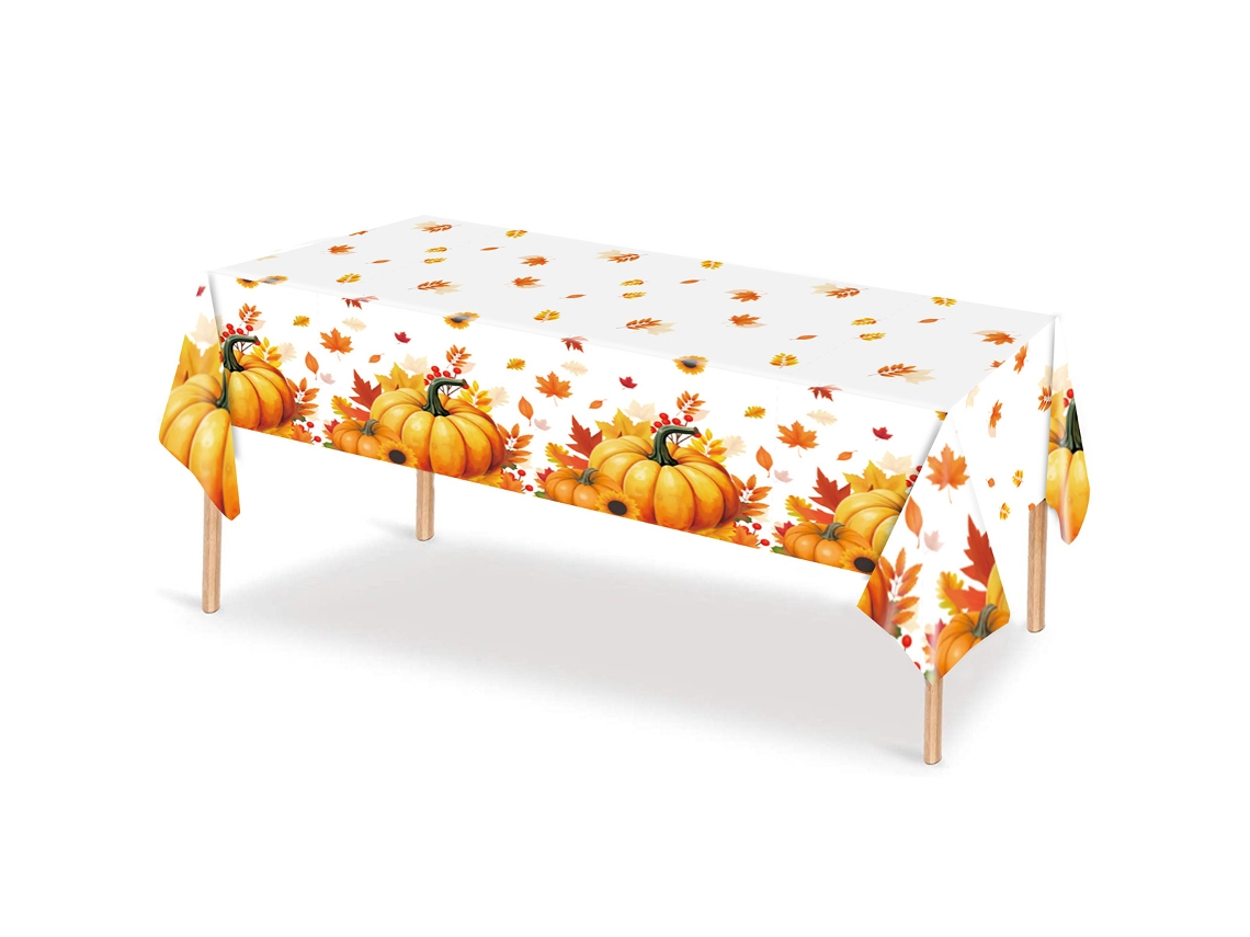 Toalha de Mesa Descartável para Ação de Graças Retangular Plástica e Impermeável para Decoração NEVEANCE