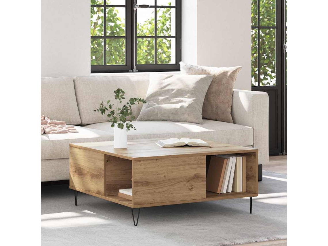 Vidaxl Mesa De Centro Carvalho Artesanal 80 X 80 X 36,5 Cm