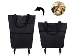 Carrinho De Compras Dobrável Com Zíper Duplo Retrátil. Sacola De Compras Dobrável Com Rodas. Carrinho De Compras Dobrável Para Frutas, Verduras E