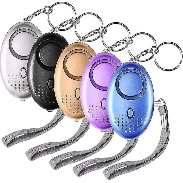 Kit 5 Alarmes Pessoais 130db Luz Led Chaveiro
