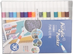 36 Marcadores De Tinta Acrílica Em Cores Vibrantes Para Trabalhos