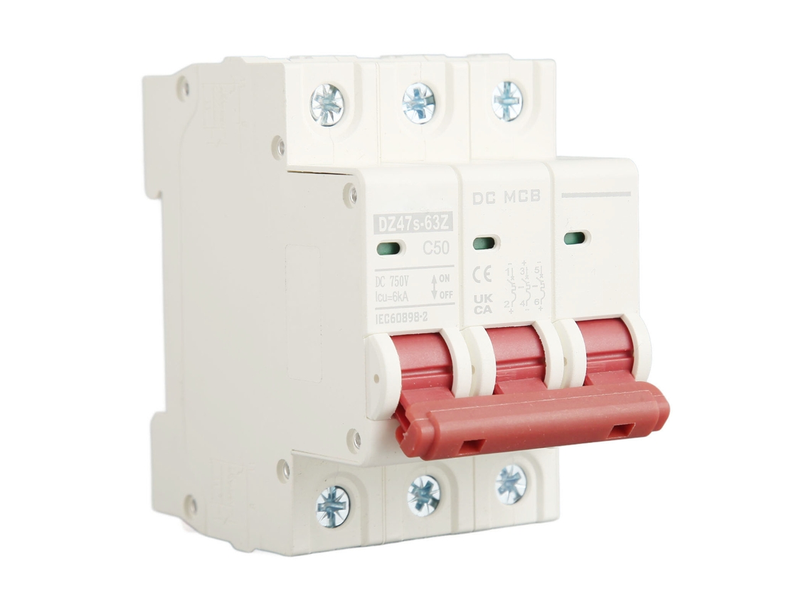 Disjuntor De Circuito De Corrente Contínua 3p (prático Para Sistema Solar, Suporta Dc750v 50a)