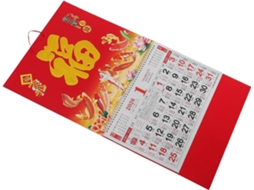 de 2 Calendários Parede Mensais com para e Conjunto Chineses Decorações Augúrio, Planejador Ano Novo Lunar CHABERLU