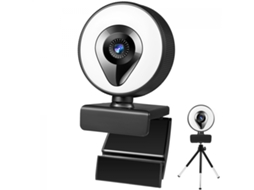 Webcam 1080p Com Microfone, Foco Automático/ajustável Integrado Brilvibera
