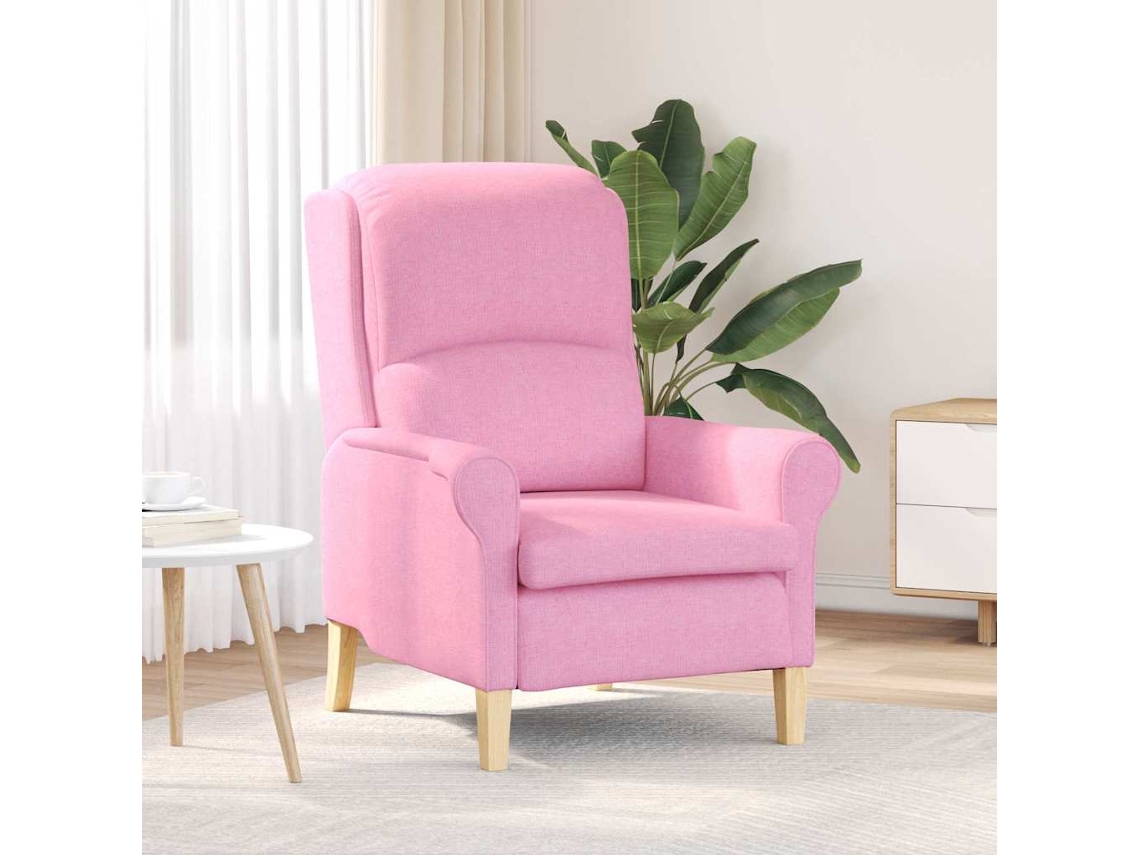Vidaxl Poltrona Rosa Tecido