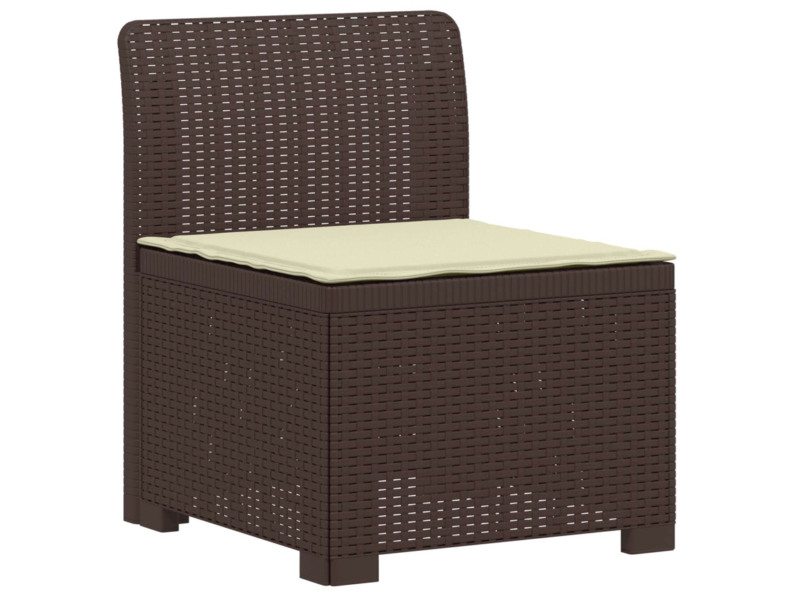 Maison Exclusive - Sofá De Jardim 1 Lugar Com Almofada Look Rattan Pp Marrom
