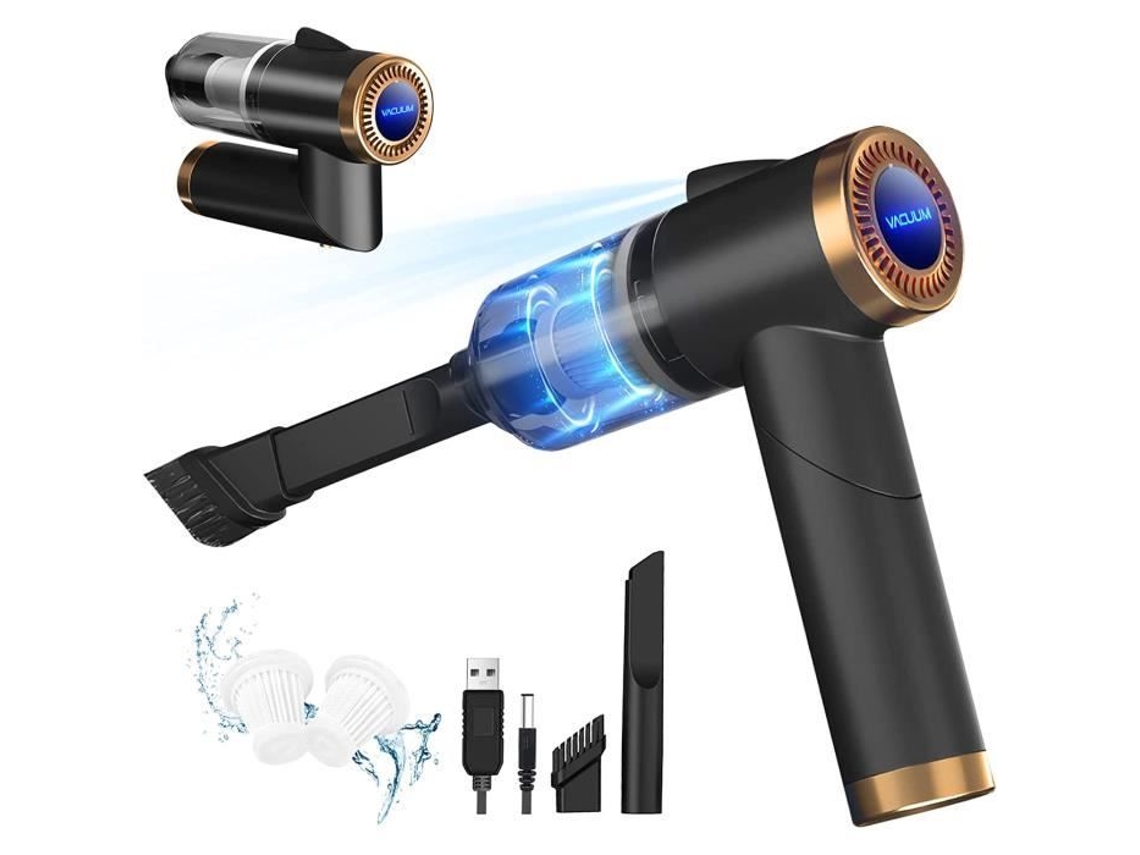 Aspirador de Pó Portátil Sem Fio Mini Aspirador de Pó Potente de 9000Pa 120W 4000 Mah Recarregável com Filtro Led Usb Hepa