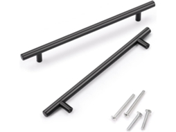 Puxadores Pretos em Aço Inoxidável 7.10 9.16 P 192 mm Resistente | S/MARCA