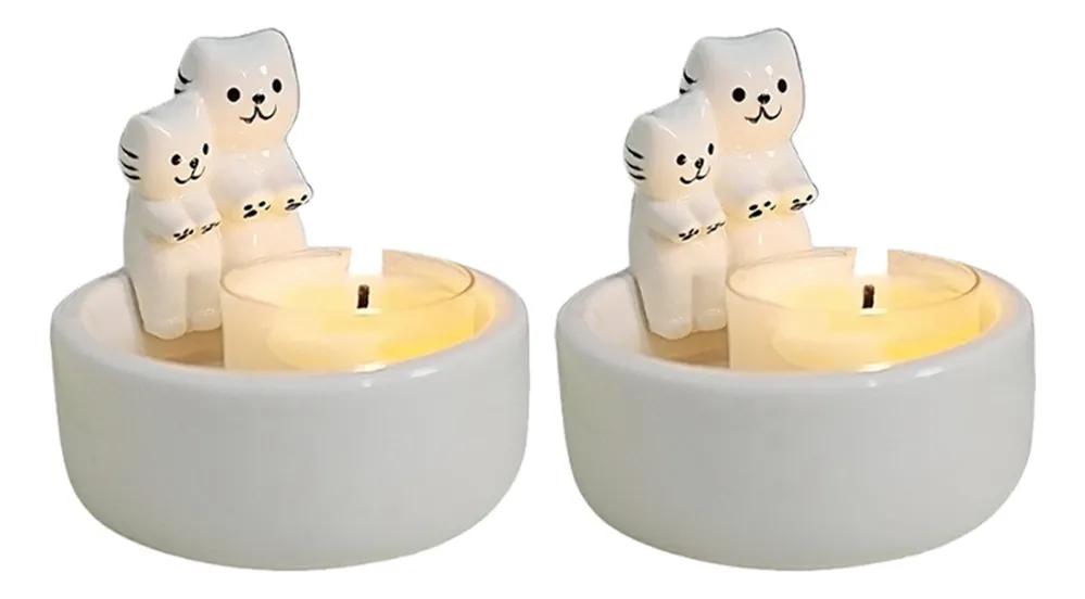 Novo Porta Velas Para Gatos, Vela De Aromaterapia, Adorávelvayotoy