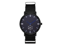 Reloj De Cuarzo Para Hombre Con Correa De Nailon Casual Elegante Negro