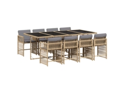 Garden Dining Set, Garden Dining Sets Vidaxl Bege Rattan / Vime (n/a)