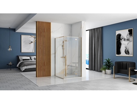 Divisória De Chuveiro Rea Fargo 90x120 Gold