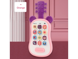 Telemóvel Educativo Design De Guitarra Para Bebés Hexinyigjly Música, Luzes, Aprendizagem Precoce Rosa