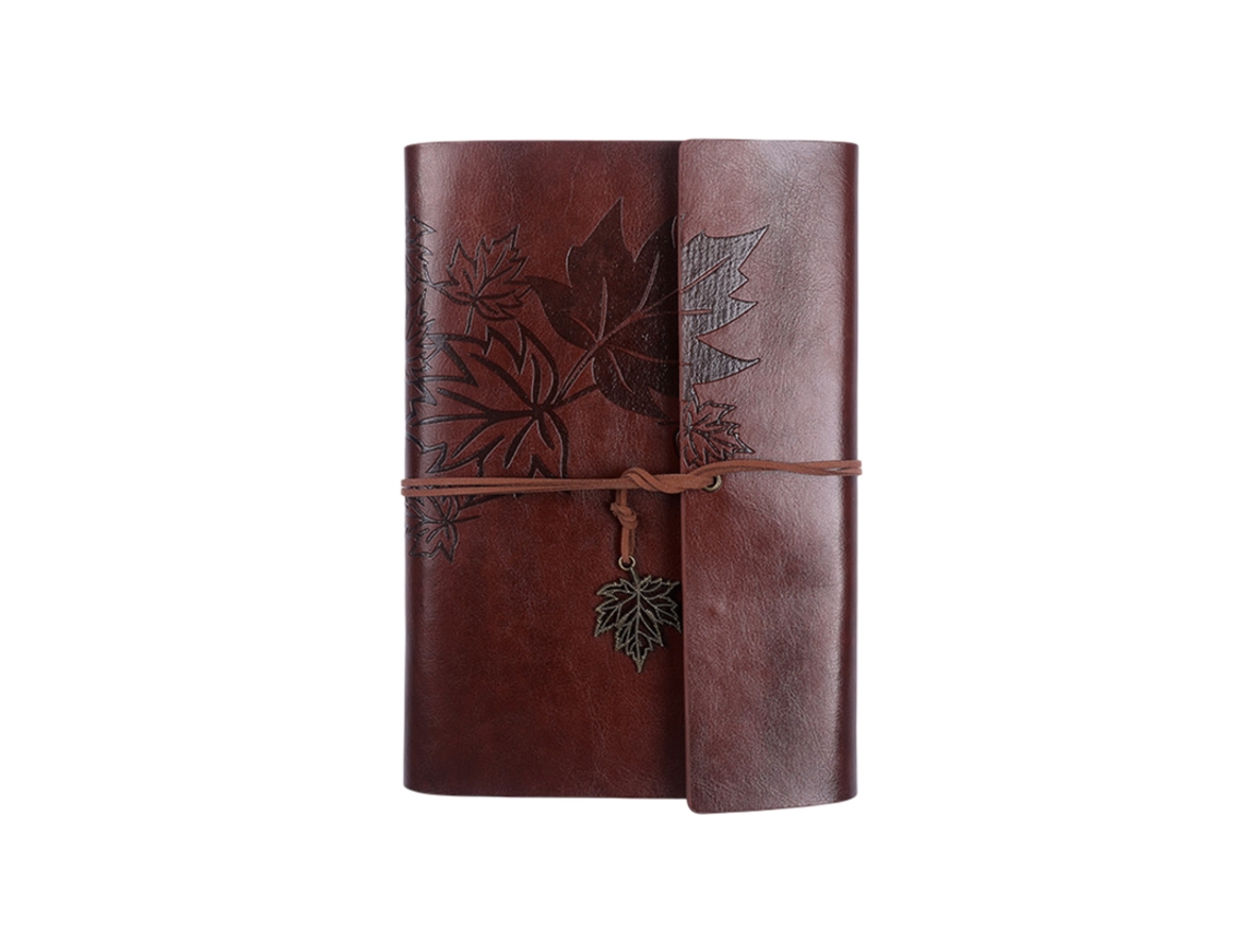 Caderno A6 de couro sintético, diário de viagem vintage, caderno de folhas soltas com design elegante, perfeito para presentear Slowmoose