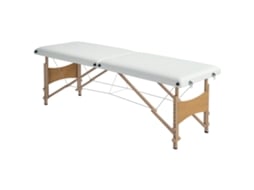 Mesa de Massagem Dobrável, Cama de Massagem de 2 Zonas, Altura Ajustável, Travesseiro Facial Removível, 186 X 60 X 58 81 Cm, Creme