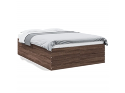 Bed Frame, Bed Frames Vidaxl Marrom Madeira Processada (135 X 190 Cm)