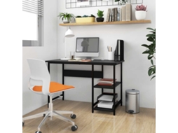 Vidaxl Secretária De Computador 105x50x72 Cm Mdf E Metal Preto