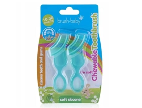 Conjunto de escova de dentes e mordedor Brush Baby para crianças de 10 a 36 meses, pacote com 2 unidades Ars Dental