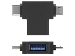 Adaptador Otg, Usb a para Usb c + Micro Usb b, Tipo M t, Preto, 55554 AOZORZ