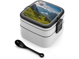 Marmita Bento Swiss Alps De Camada Dupla, Design Moderno E Minimalista, Empilhável, À Prova De Vazamentos, Retangular