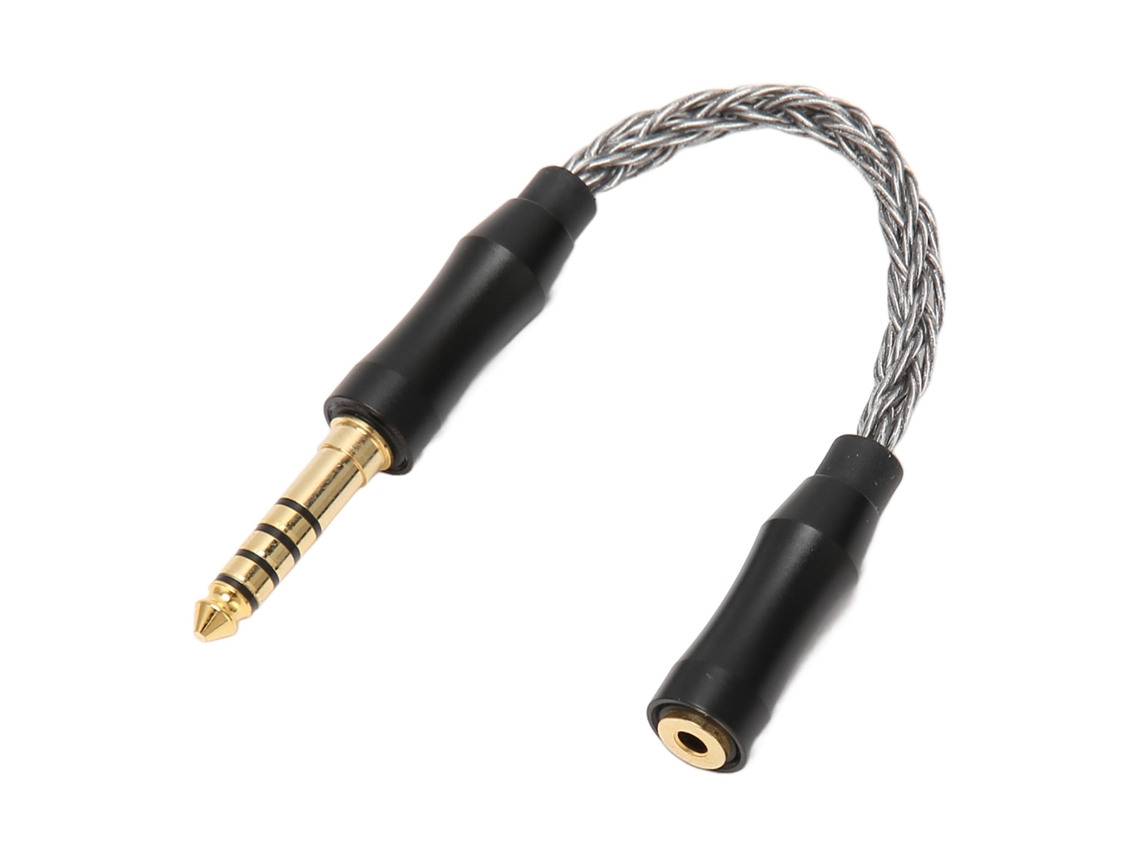 Cabo adaptador Mali para fone 2.5mm fêmea a 4.4mm macho, cobre, 14cm, cinza