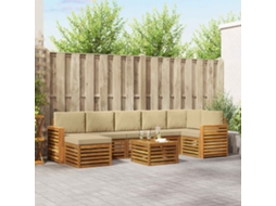 Vidaxl Conjunto De Sofás Para Exterior 8 Pcs Natural E Bege