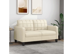 Vidaxl Sofá De 2 Lugares 140 Cm Couro Artificial Cor Creme