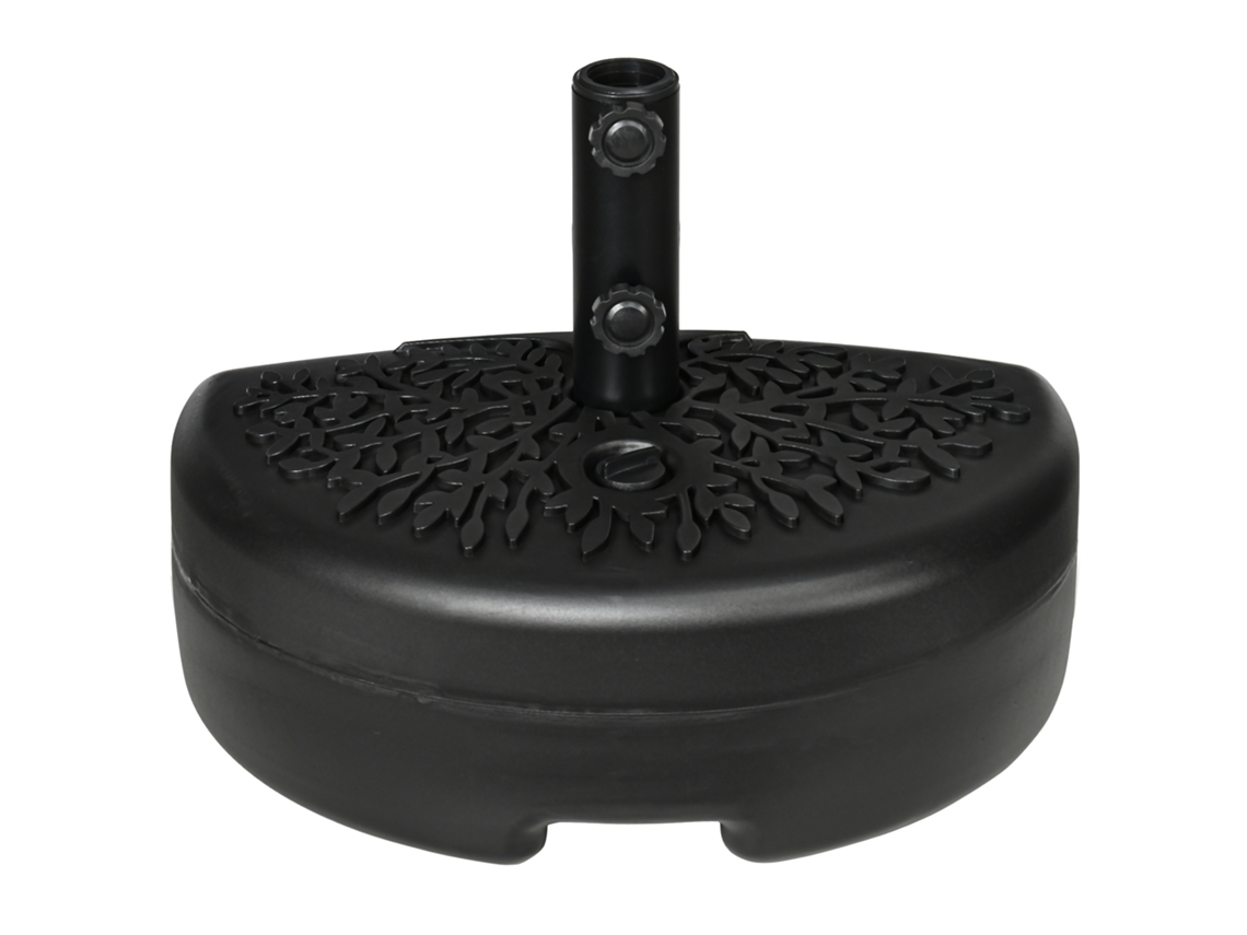 Base De Parede Para Chapéu De Sol Suporte Semicircular Para De Preenchido Com Areia 21kg Ou Água 18kg Para Jardim Pátio Terraço Exterior 50x31x18cm