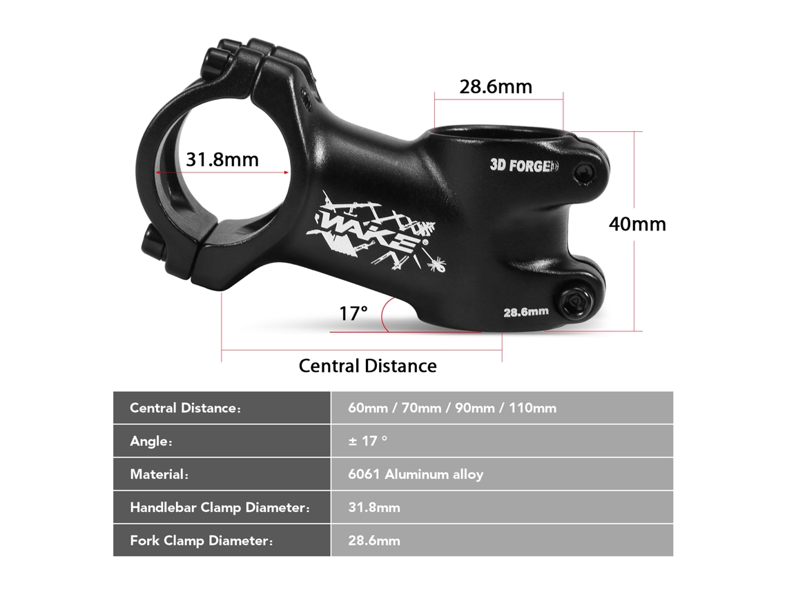 Cano De Bicicleta 17 Graus Ultraleve 31.8mm Para Guidão