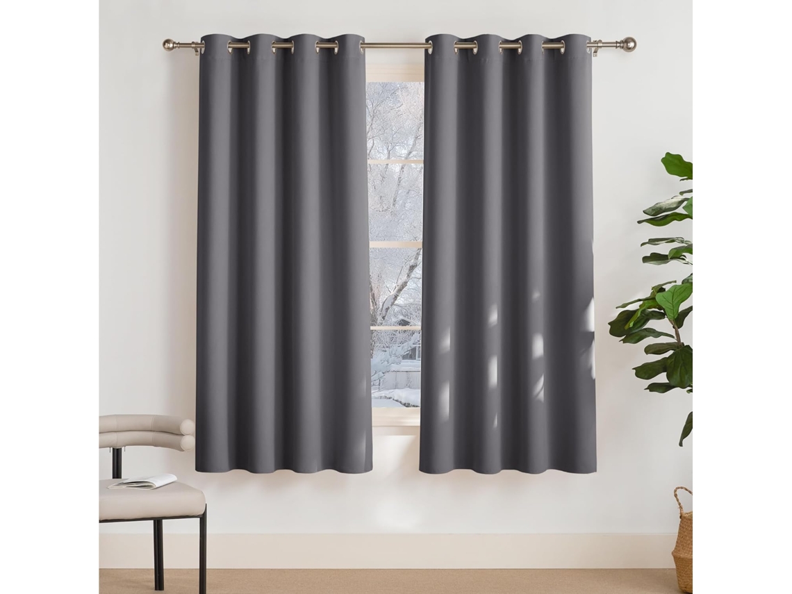 Cortinas do Quarto, Cinza, 2pcs, H 175 X W 140 Cm ZYBLSSBB
