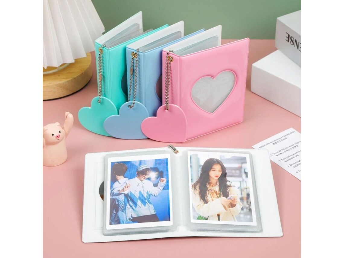 Porta, Cartões Fotográficos em Formato de Coração para 32 Fotos, Ideal para Álbuns de Ídolos K pop de 7,6 Cm BRILVIBERA (3 Polegadas)