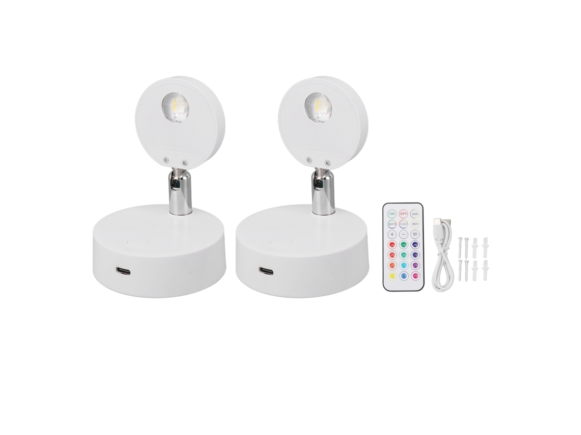 Rebe-foco Led Recargable Rgb Para Quadros E Armários 13 Cores Luz De Exibição Rotatória Interior