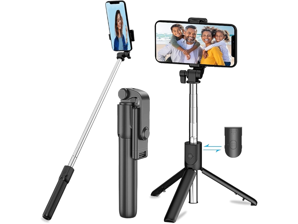 Lurelia Suporte De Telemóvel Para Telemóvel, Bluetooth, Rotação 360°, Extensível, Em Liga De Alumínio