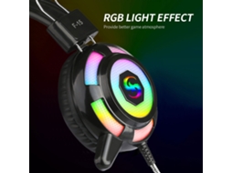 Fones De Ouvido Com Fio Over-ear Para Gaming Com Luz Rgb Controle No Fio E Microfone Headset Para Computador