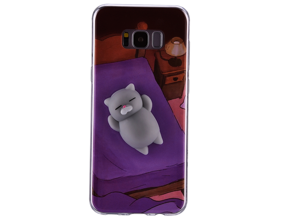 Capa macia antichoque para Samsung Gato Cinza S8p EOOCOO