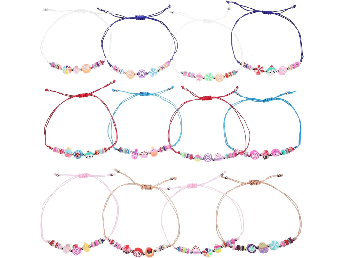 Pulseira De 12 Peças Com Miçangas Coloridas Trançadas, Pulseira Decorativa Para Mulheres E Meninas.