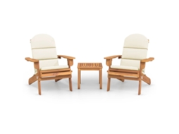 3 Pcs Conjunto Lounge de Jardim Adirondack Acácia Maciça MAISON EXCLUSIVE