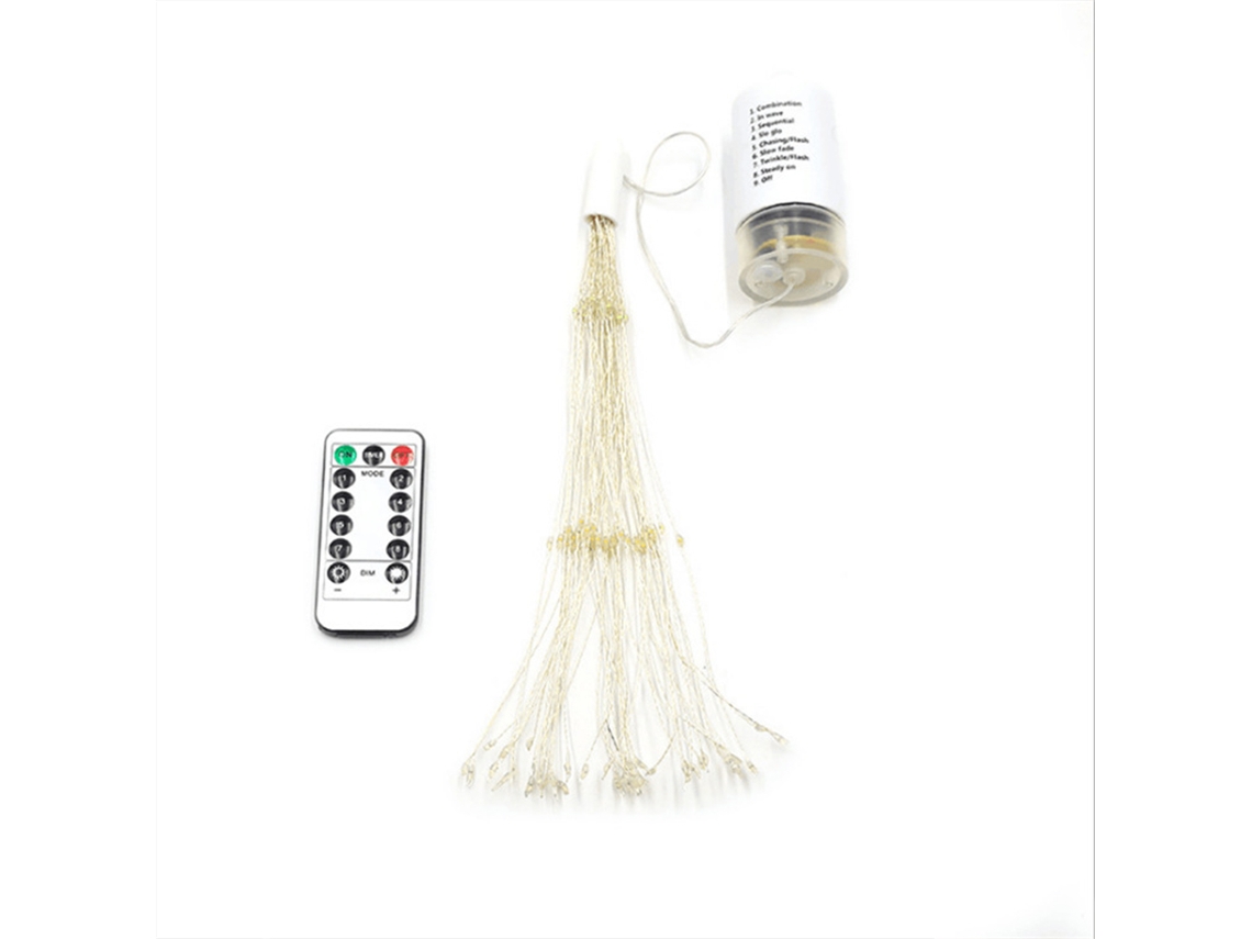 Luzes Decorativas Suspensas 200 Luzes de Fogo de Artifício Led Alimentadas Por Bateria Controle Remoto para Jardins