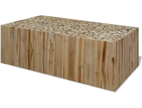 Mesa de centro em madeira de teca genuína 90x50x35 cm